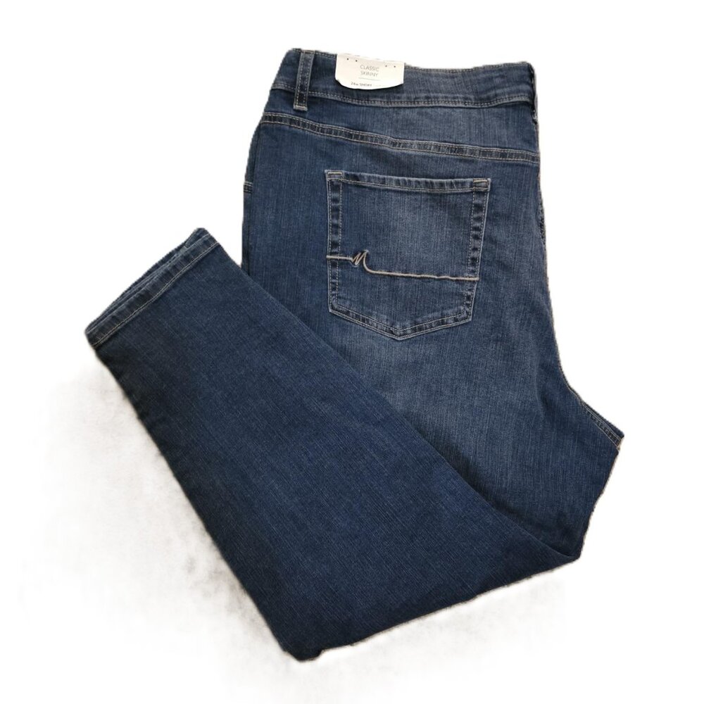 M JEANS by MAURICES SIZE 24W SHORT WOMENS NWT MID-RISE CLASSIC SKINNY BLUE